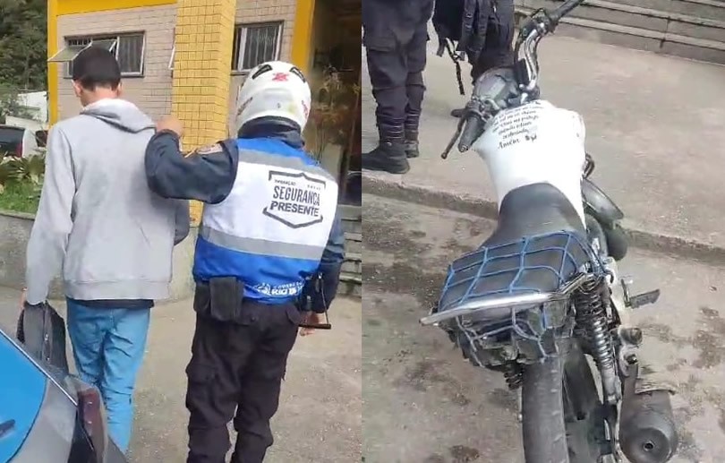 Segurança Presente de Petrópolis prende motoqueiro por manobras perigosas no Centro