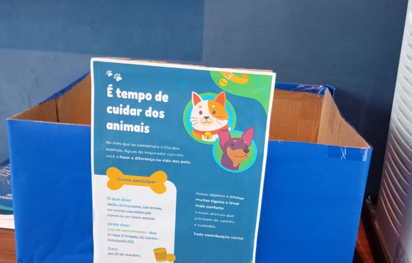 Águas do Imperador realiza campanha de doação de ração e utensílios para pets